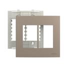 Placa com Suporte MarGirius Sleek Colors 4x4 para 6 Módulos Horizontais Argila