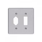 Placa Conjunto Ilumi Cinza 4X4 - 1 Interruptor + 1 Tomada . / Kit C/ 10 Peças