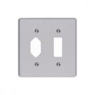 Placa Conjunto Ilumi Cinza 4X4 - 1 Interruptor + 1 Tomada ./ Kit Com 10 Peças