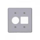 Placa Conjunto Ilumi Cinza 4X4 - 2 Interruptores + 1 Tomada . / Kit C/ 10 Peças