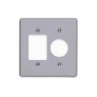 Placa Conjunto Ilumi Cinza 4X4 - 3 Interruptores + 1Tomada Redonda - Kit C/10 Pecas