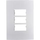 Placa Conjunto Ilumi I9-Inove Branco 4X2 3 Modulos Separados Horizontais Com Suporte - 96100