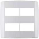 Placa Conjunto Modular Slim 4X4 - 2 Modulos + 2 Modulos Separados Branca 8307