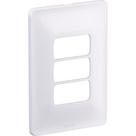 Placa Conjunto Modular Zeffia 4X2 - 3 Modulos Separados Horizontal Branca - 0183 Placa Conjunto Modular Zeffia 4X2 - 3 Modulos Separados Horizontal Branca - 0183