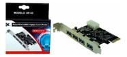 Placa Controladora Interna 4 Portas USB 3.0 Dex DP-43 PCI-E Alta Velocidade Para Periféricos Gamer