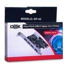 Placa Controladora USB 3.0 PCI-E Dex DP-43 4 Portas 5Gbps Suporta Hubs e Vários Dispositivos USB 3