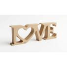 Placa Coração Decoração Casa Desenhada 3D Palavra Mensagem Amor