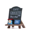 Placa criativa de café francês com ornamento de jardim com relógio e balança