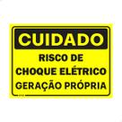 Placa Cuidado Risco de Choque Elétrico Geração Própria 25x18