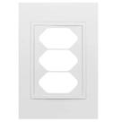 Placa de 3 Tomadas 4x2 com Suporte Branco - RVB-1300/149 - RAVENNA