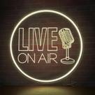 placa de acrílico com Led neon personalizado - Live on air
