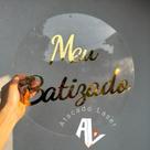 placa de acrílico meu batizado/ crisma / Eucaristia - decorativo para festa -30x30cm