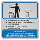 Placa de Alumínio Auto-Adesiva 12x12cm Educativa Sanitario Masculino - 900 AD - SINALIZE Placa de Alumínio Auto-Adesiva 12x12cm Educativa Sanitario Masculino - 900 AD - SINALIZE