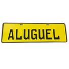Placa De Alumínio E Alto Relevo Padrão Veículo Escrito "Aluguel" Para Decoração