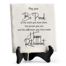 Placa de aposentadoria LukieJac Best Ceramic 15x15cm Happy Retirement