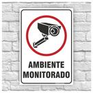 Placa de Aviso - AMBIENTE MONITORADO - C05 (15x20) cm