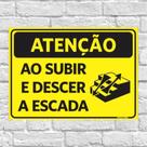 Placa de Aviso - Cuidado ao descer/subir Escadas - 20x25cm - ES07