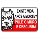 Placa de Aviso / Cuidado / Cão Bravo - (25x20cm) - PA08