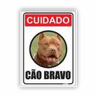 Placa de Aviso / Cuidado / Cão Bravo - (25x20cm) - PA09