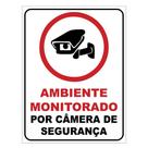 Placa de Aviso / Sinalização - Ambiente Monitorado por camera - (15x20cm) CAM09