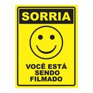 Placa de Aviso / Sinalização - Ambiente Monitorado por Câmeras - (25x20cm) CA01