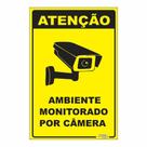 Placa de Aviso / Sinalização - Ambiente Monitorado por Câmeras - (25x20cm) CA10