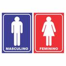 Placa de Aviso / Sinalização - Banheiro masculino ou Feminino (15x20cm) - B04