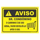 Placa de Aviso / Sinalização - Carrinhos de compras / Condominio - Co10 (15x20 cm)