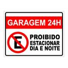 Placa de Aviso / Sinalização / Garagem / Proibido Estacionar - 25x20cm - PE01