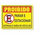 Placa de Aviso / Sinalização / Garagem / Proibido Estacionar - 25x20cm - PE08