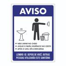 Placa de Aviso / Sinalização - Mantenha o Banheiro Limpo (25x20cm) - BL08