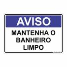 Placa de Aviso / Sinalização - Mantenha o Banheiro Limpo (25x20cm) - BL09 Placa de Aviso / Sinalização - Mantenha o Banheiro Limpo (25x20cm) - BL09