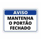 Placa de Aviso / Sinalização / Mantenha o Portão Fechado - (20x15) - MP10