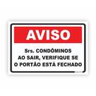 Placa de Aviso / Sinalização - Mantenha o portão fechado (25x20cm) - MP02