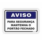Placa de Aviso / Sinalização - Mantenha o portão fechado (25x20cm) - MP06