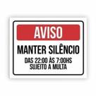Placa de Aviso / Sinalização - Mantenha o Silêncio (15x20cm) - MS06