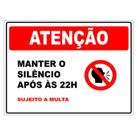 Placa de Aviso / Sinalização - Mantenha o Silêncio (15x20cm) - MS10