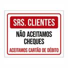Placa de aviso / Sinalização - Não Aceitamos cartões de crédito / Débito - (15x20cm) CD10