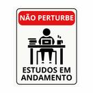 Placa de Aviso / Sinalização - Não Perturbe (25x20cm) - NP01