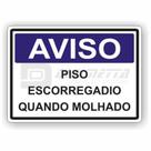 Placa de Aviso / Sinalização - Piso Escorregadio (25x20cm) - PE03