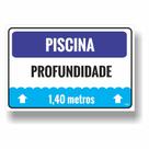 Placa de Aviso / Sinalização - Profundidade da Piscina (20x25cm) - PS09