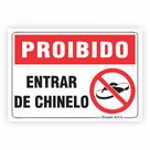 Placa de Aviso / SInalização - Proibido entrar Usando Chinelo (15x20cm)