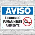 Placa de Aviso / Sinalização - Proibido Fumar (25x20cm) - PF01