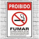 Placa de Aviso / Sinalização - Proibido Fumar (25x20cm) - PF02