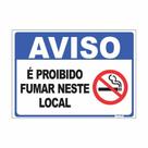 Placa de Aviso / Sinalização - Proibido Fumar (25x20cm) - PF07