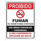 Placa de Aviso / Sinalização - Proibido Fumar (25x20cm) - PF10