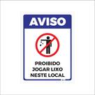 Placa de Aviso / Sinalização / Proibido Jogar Lixo (25x20) PL10