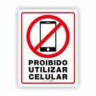 Placa de Aviso / Sinalização - Proibido uso de celular (20x25) - CL01