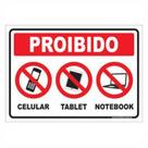 Placa de Aviso / Sinalização - Proibido uso de celular (20x25) - CL05