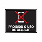 Placa de Aviso / Sinalização - Proibido uso de celular (20x25) - CL10